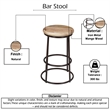 24 Inch Mango Wood Counter Height Barstool With Iron Base- Brown And Black