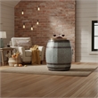 Barrel Drum Shape Storage Table with Removable Lid- Rustic Brown and Gray Metal