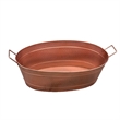 Thea Oval Shape Hammered texture Metal Tub with 2 Side Handles- Copper