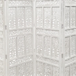 Aesthetically Carved 4 Panel Wooden Partition Screen/Room Divider- White