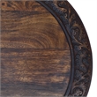 18 Inch Mango Wood Folding Accent Table- Hand Carved- Walnut Brown