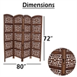 The Urban Port Handmade Foldable 4 Panel Wooden Partition Screen Room Divider