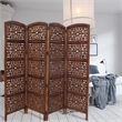 The Urban Port Handmade Foldable 4 Panel Wooden Partition Screen Room Divider