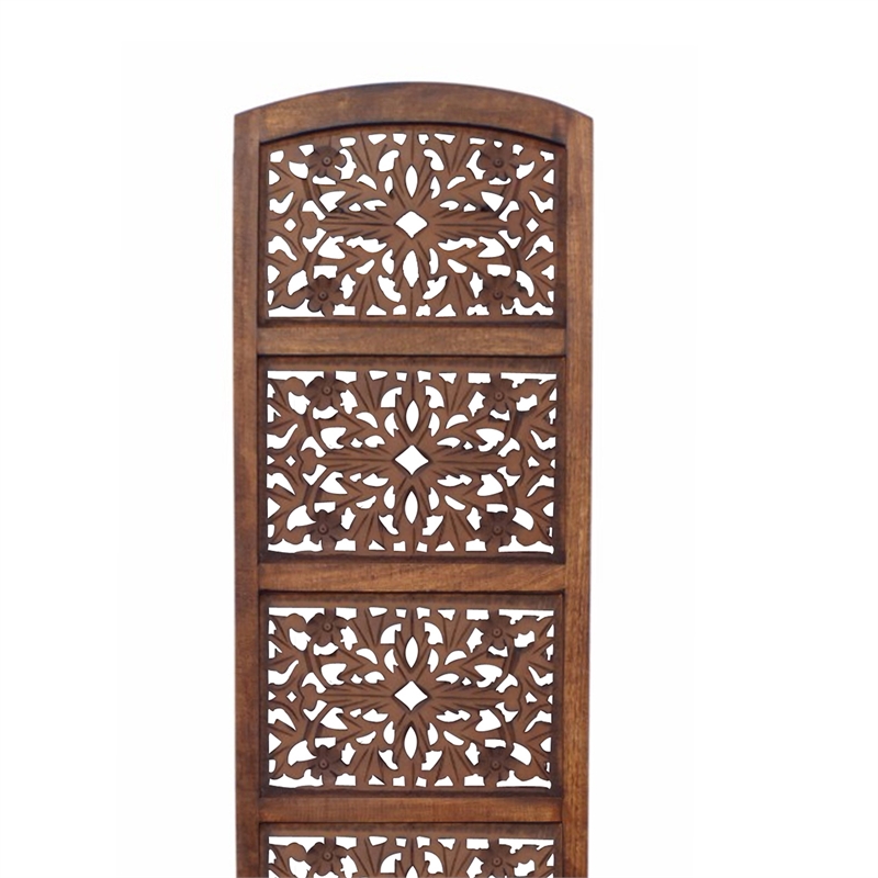 The Urban Port Handmade Foldable 4 Panel Wooden Partition Screen Room Divider