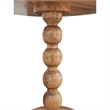21 Inch Side End Table- Round Top- Stacked Ball Post- Natural Brown Mango Wood