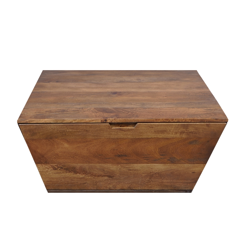 36 Inch Handcrafted Modern Farmhouse Coffee Table- Geometric Square- 1 Drawer