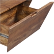 36 Inch Handcrafted Modern Farmhouse Coffee Table- Geometric Square- 1 Drawer