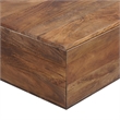 36 Inch Handcrafted Modern Farmhouse Coffee Table- Geometric Square- 1 Drawer