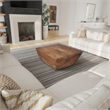 36 Inch Handcrafted Modern Farmhouse Coffee Table- Geometric Square- 1 Drawer