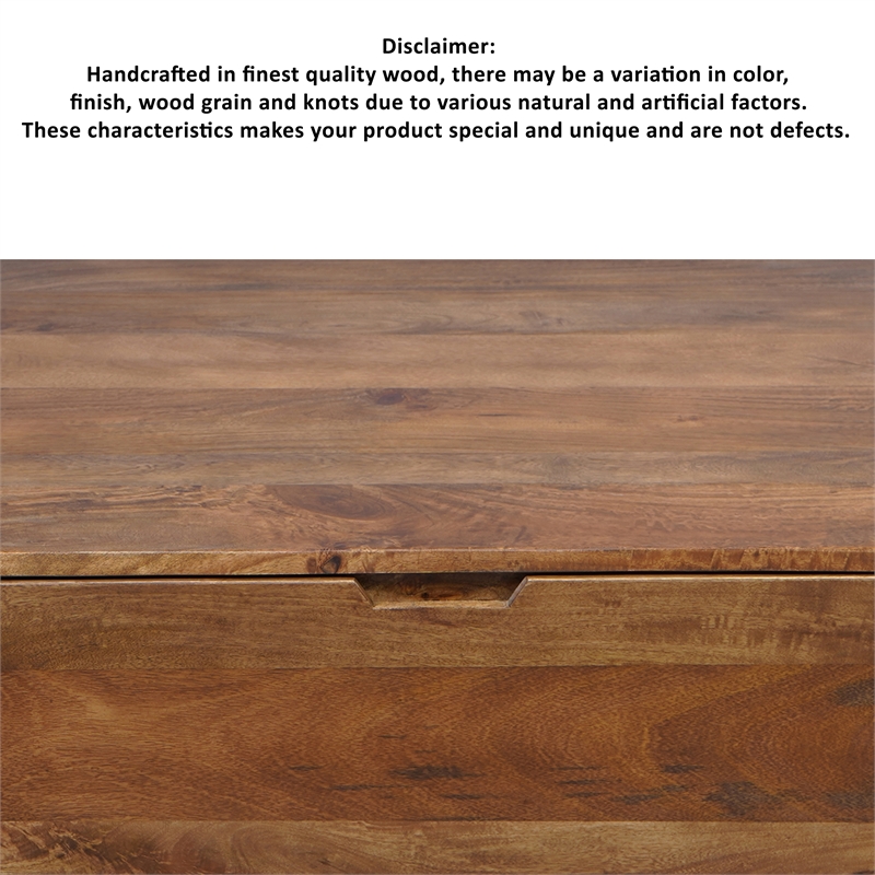 36 Inch Handcrafted Modern Farmhouse Coffee Table- Geometric Square- 1 Drawer