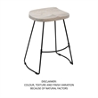 Tiva 24 Inch Handcrafted Backless Counter Height Stool- Mango Wood Saddle Seat