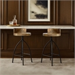 Pia 25-31 Inch Industrial Style Counter Height Stool with Adjustable Swivel Seat