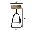 Pia 25-31 Inch Industrial Style Counter Height Stool with Adjustable Swivel Seat