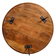 Gia Handcrafted Round Mango Wood  Coffee Table with Tray Top-  Dark Walnut Brown