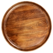Gia Handcrafted Round Mango Wood  Coffee Table with Tray Top-  Dark Walnut Brown