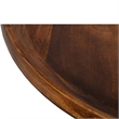 Gia Handcrafted Round Mango Wood  Coffee Table with Tray Top-  Dark Walnut Brown
