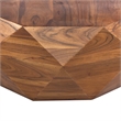 Bon 33 Inch Diamond Shape Acacia Wood Coffee Table With Smooth Top- Dark Brown