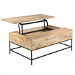 Audrey 45 Inch Handcrafted Mango Wood Coffee Table- Lift Top- Grain Details