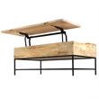 Audrey 45 Inch Handcrafted Mango Wood Coffee Table- Lift Top- Grain Details