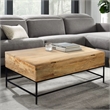 Audrey 45 Inch Handcrafted Mango Wood Coffee Table- Lift Top- Grain Details