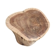 17 Inch Accent Stump Stool End Table-Live Edge Acacia Wood Log with Grain Detail