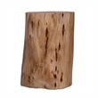 17 Inch Accent Stump Stool End Table-Live Edge Acacia Wood Log with Grain Detail