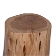 17 Inch Accent Stump Stool End Table-Live Edge Acacia Wood Log with Grain Detail
