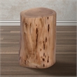 17 Inch Accent Stump Stool End Table-Live Edge Acacia Wood Log with Grain Detail