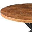 48 Inch Handcrafted Dining Table-Mango Wood Round Top- Iron Crisscrossed Legs