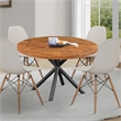 48 Inch Handcrafted Dining Table-Mango Wood Round Top- Iron Crisscrossed Legs