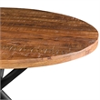 48 Inch Handcrafted Dining Table-Mango Wood Round Top- Iron Crisscrossed Legs