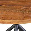 48 Inch Handcrafted Dining Table-Mango Wood Round Top- Iron Crisscrossed Legs