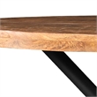 48 Inch Handcrafted Dining Table-Mango Wood Round Top- Iron Crisscrossed Legs