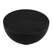 30 Inch Modern Art Coffee Table- Round Drum Shape- Solid Mango Wood- Matte Black