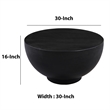 30 Inch Modern Art Coffee Table- Round Drum Shape- Solid Mango Wood- Matte Black