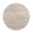 37 Inch Round Coffee Table- Handcrafted Drum Shape Storage- White Mango Wood