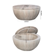 37 Inch Round Coffee Table- Handcrafted Drum Shape Storage- White Mango Wood