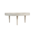 33 Inch Coffee Table-Solid Mango Wood-Handcrafted Round Grooved Raised Edge