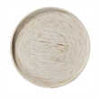 33 Inch Coffee Table-Solid Mango Wood-Handcrafted Round Grooved Raised Edge