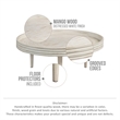 33 Inch Coffee Table-Solid Mango Wood-Handcrafted Round Grooved Raised Edge