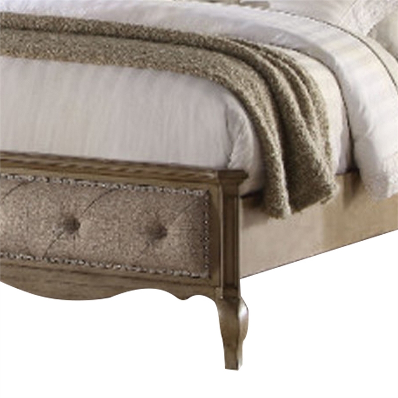 Benjara Sophisticated Contemporary Style Queen Size Bed- Brown