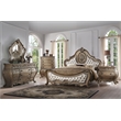 Benjara Traditional Elegant Style Queen Size Arched Panel Bed- Brown