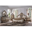 Benjara Traditional Elegant Style Queen Size Arched Panel Bed- Brown