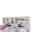 Benjara Contemporary Style Twin Size Bed with Bookcase Headboard & Storage-White