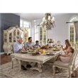 Benjara Magnificent Dining Table with Double Pedestal- Antique White