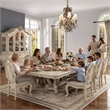 Benjara Magnificent Dining Table with Double Pedestal- Antique White