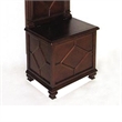 Benjara Molded Wooden Frame Hall Tree with Lift Top Box and Mirror Insert- Brown