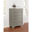 Benjara 5 Drawer Chest with Decorative Knobs and Bracket Feet- Champagne
