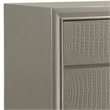 Benjara 5 Drawer Chest with Decorative Knobs and Bracket Feet- Champagne