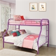 Benjara Tritan Twin/Full Bunk Bed- Purple